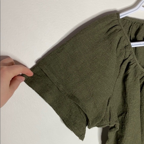 Madewell tiered-sleeved top in moss green size S - Picture 5 of 9